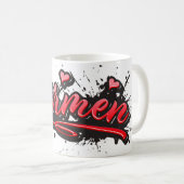 Carmen red Heart Graffiti Tasse Kaffeetasse コーヒーマグカップ (正面右)