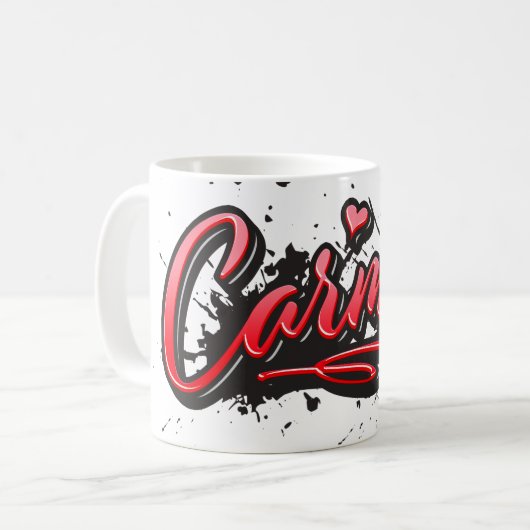 Carmen red Heart Graffiti Tasse Kaffeetasse コーヒーマグカップ (正面左)
