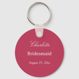 Carmine Magenta Bridesmaid Thank You Keychain キーホルダー