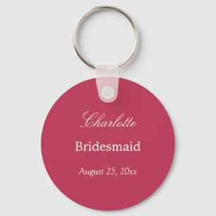 Carmine Magenta Bridesmaid Thank You Keychain キーホルダー