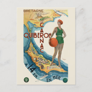Carnac - Quiberon France Vintage Poster 1930 ポストカード
