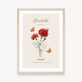 Carnation Birth Month Flower Poster ポスター