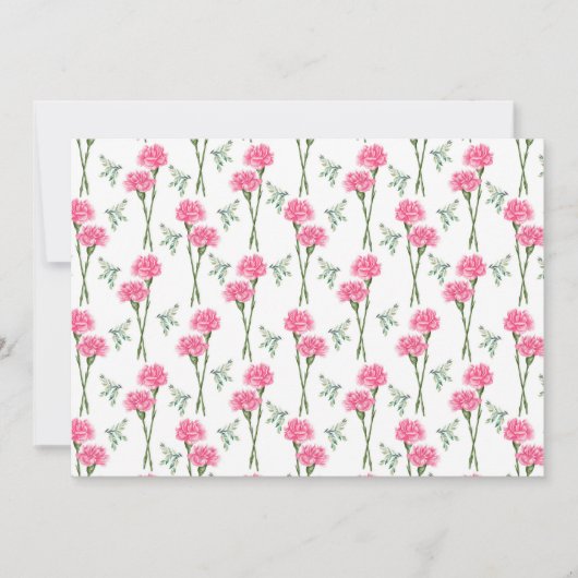 Carnation Floral Botanical Note Card ノートカード (正面)