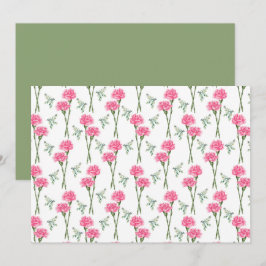 Carnation Floral Botanical Note Card ノートカード