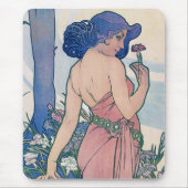 Carnation (Four Flowers), Alphonse Mucha マウスパッド (正面)
