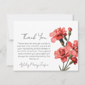 Carnation Funeral Thank You Card Bereavement  サンキューカード (正面)
