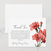 Carnation Funeral Thank You Card Bereavement  サンキューカード (正面/裏面)