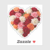 Carnation Heart January Birth Flower シール (シート)