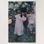 Carnation, Lily, Lily, Rose (John Singer Sargent) ジグソーパズル<br><div class="desc">This design features a painting by the American impressionist artist John Singer Sargent (1856–1925). It shows two small girls dressed in white who are lighting paper lanterns as the night begins to fall. The children are in a beautiful garden strewn with green foliage, pink roses, yellow carnations and tall white...</div>