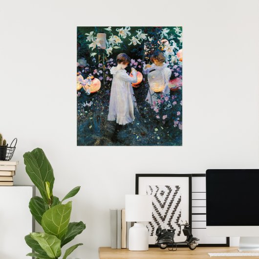 Carnation, Lily, Lily, Rose - John Singer Sargent ポスター (ホームオフィス)