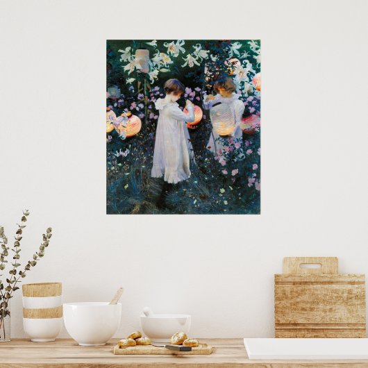 Carnation, Lily, Lily, Rose - John Singer Sargent ポスター (キッチン)