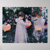 Carnation Lily Lily Rose John Singer Sargent Art ポスター (正面)