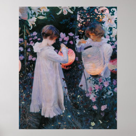 Carnation Lily Lily Rose John Singer Sargent Art ポスター (正面)