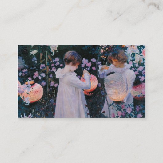 Carnation Lily Lily Rose John Singer Sargent Art 名刺 (裏面)