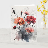 Carnation - Watercolor flowers カード (黄色い花)