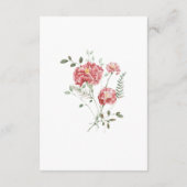 Carnations and Blue Enclosure Card Details エンクロージャーカード (裏面)