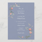 Carnations and Blue Wedding Invitation Suite 招待状 (正面)