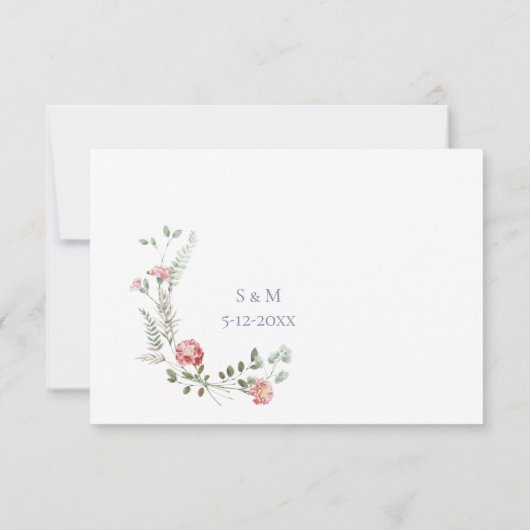 Carnations Wedding RSVP card (裏面)
