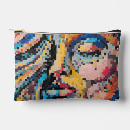 Carnaval Portrait Pixel Art Coloré アクセサリーポーチ