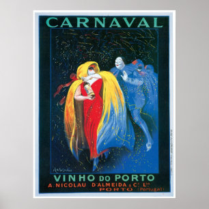 Carnaval Vinhoはポルトのヴィンテージのワインの広告の芸術をします ポスター