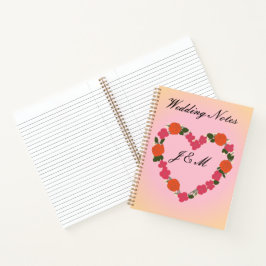 Carnet de mariage rose et orang couronne de fleurs ノートブック