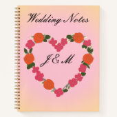 Carnet de mariage rose et orang couronne de fleurs ノートブック (正面)