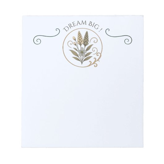 Carnet de note, bloc-notes, Dream big. ノートパッド (正面)