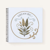 Carnet de note, floral, élégant, Dream big. ノートブック (正面)
