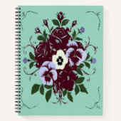 Carnet de Notes Botanique - Roses et Pensées ノートブック (正面)