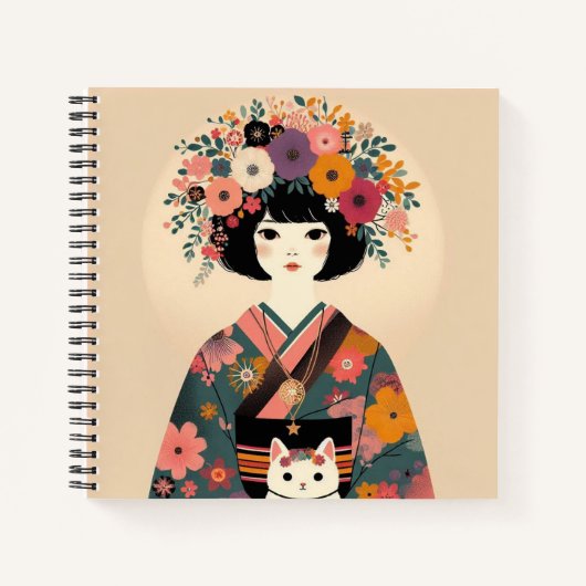 Carnet de notes “Jeune femme au kimono“ ノートブック (正面)