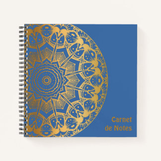 Carnet de Notes Mandala couleur Or et motif Cuir ノートブック
