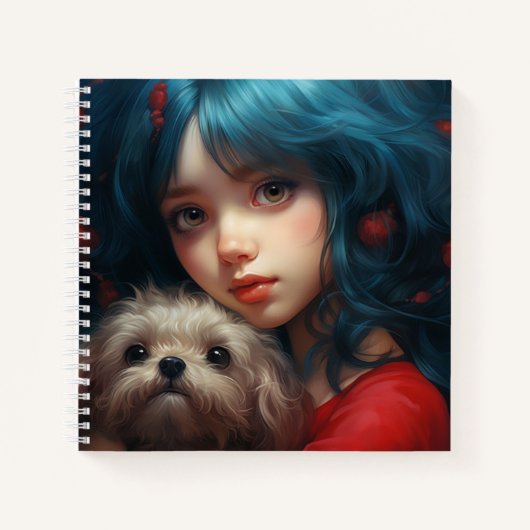 Carnet -Fille et son chien ノートブック (正面)