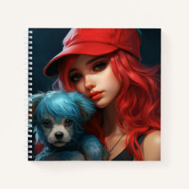 Carnet -Fille et son chien -4 ノートブック