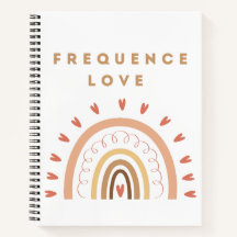 Carnet Frequence Love avec arc-en-ciel 