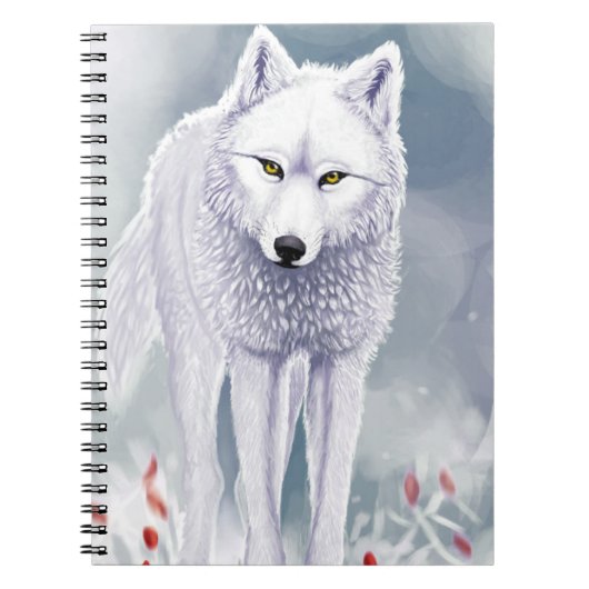 Carnet loup blanc (80 pages avec lignes noires) ノートブック (正面)