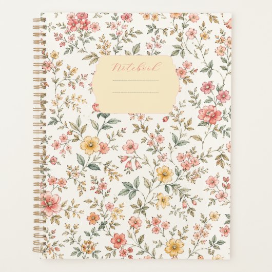 Carnet motif floral pastel プランナー手帳 (正面)