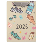 Carnet Sport 2026 – かわいいスポーツ手帳 クリップボード (正面)
