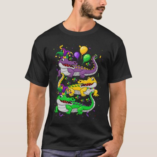 Carnival Alligator Mardi Gras Parade Party Costume Tシャツ (正面)