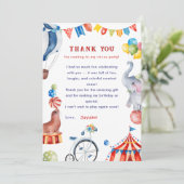 Carnival Animal Circus Birthday Thank You Card サンキューカード (スタンド正面)