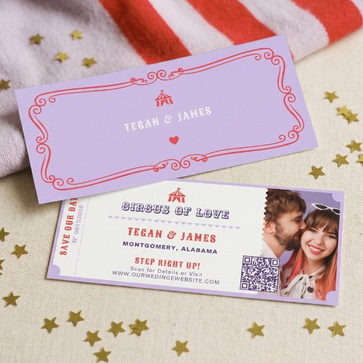 Carnival Circus Amusement Park Save The Date Photo 招待状