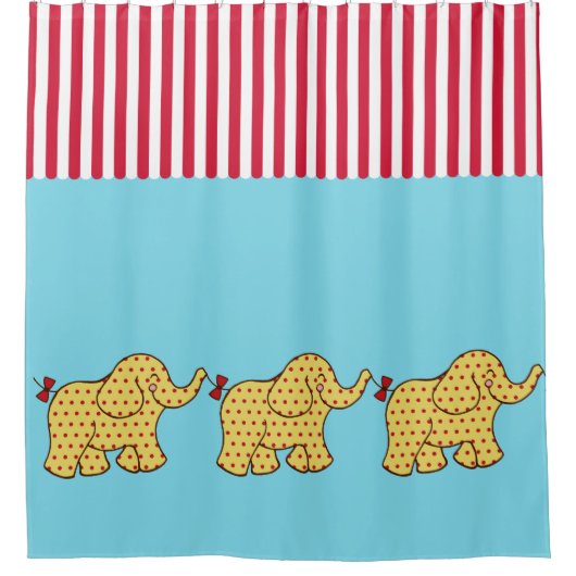 Carnival Circus Elephant Shower Curtain  シャワーカーテン (正面)