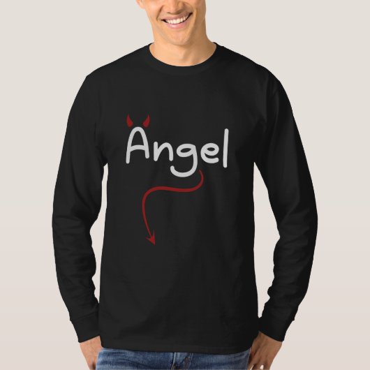 Carnival Costume Devil Angel Couple Love Angel Tシャツ (正面)