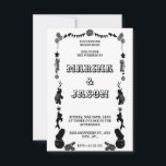 Carnival festival black and white セーブザデート<br><div class="desc">The whole theme are based of carnival festival from the decoration to their costumes with black and white hues for colours with many cute big eyes animals to add more to its vibes.</div>