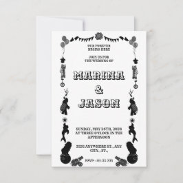 Carnival festival black and white セーブザデート