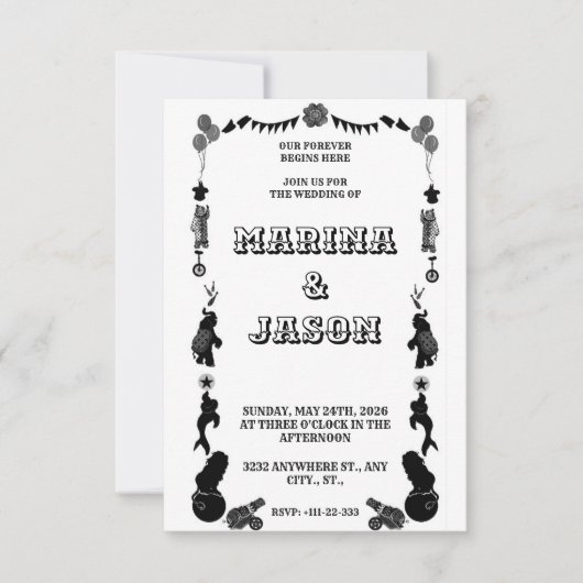 Carnival festival black and white セーブザデート (正面)