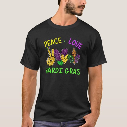 Carnival For Hippies Peace Love Mardi Gras Long  1 Tシャツ (正面)