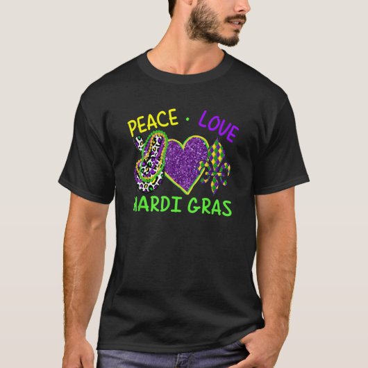 Carnival For Hippies Peace Love Mardi Gras Long Tシャツ (正面)