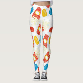 Carnival Fun: Popcorn & Ticket Print Leggings レギンス
