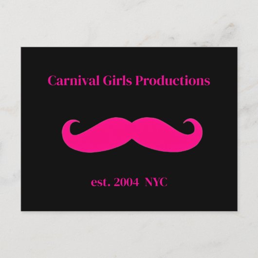 Carnival Girls Productions Mustache ポストカード (正面)