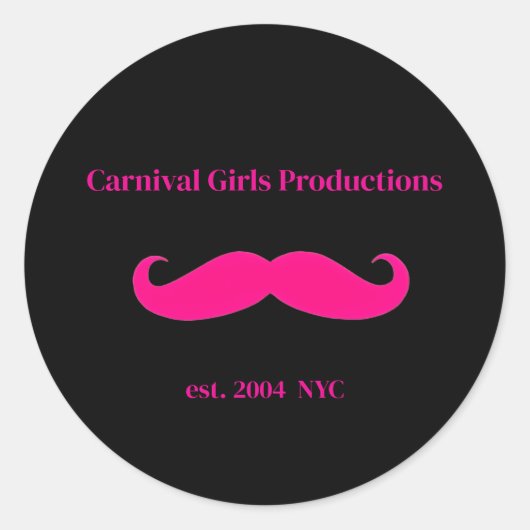 Carnival Girls Productions Mustache ラウンドシール (正面)